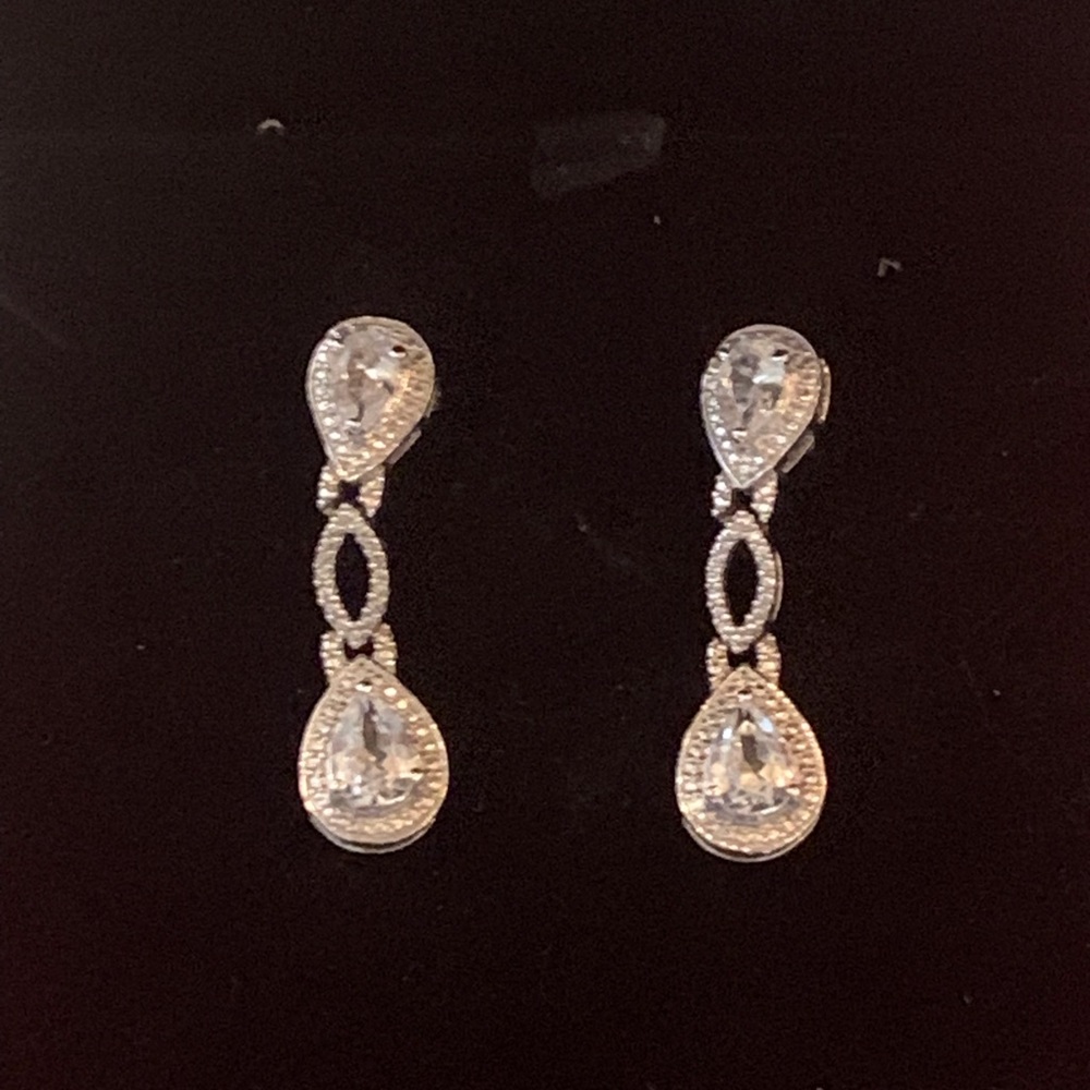 Jared Sterling CZ Sterling Silver Pierced Earrings